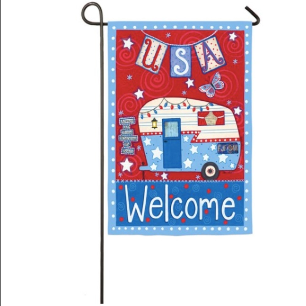 Decorative suede garden flag